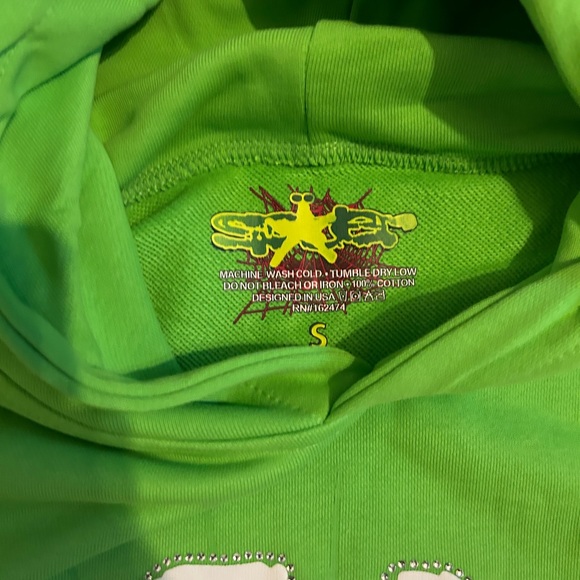 Sp5der Web Slime Green Hoodie Sweatshirt | Spider Worldwide - Picture 3 of 4